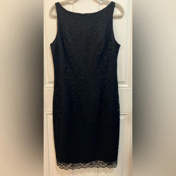 Vintage Address Maggy Elegant Black Lace Dress-Size 14 - Picture 1 of 6